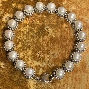 Honora Bracelet Sterling Silver with White Freshwater Pearls 7.5 Inches